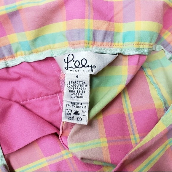 Lilly Pulitzer Vintage White Label Plaid Shorts 4 - Picture 3 of 8